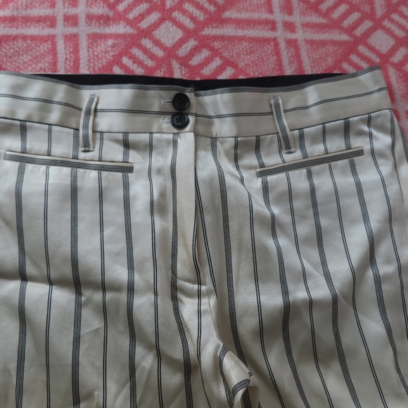 ANN DEMEULEMEESTER  Striped Cropped Trousers - Neutrals sz 40 (34x27) - Picture 3 of 6